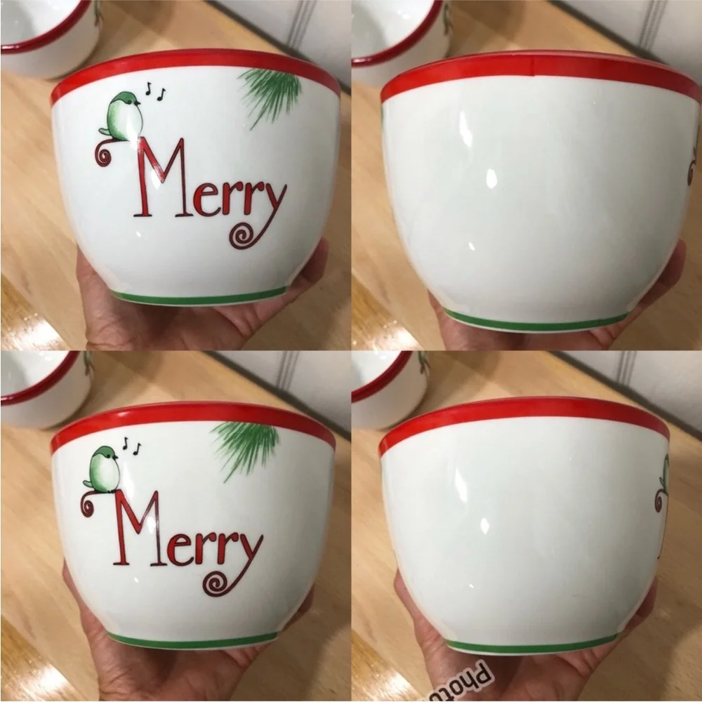 Everyday White‎ Porcelain Holiday Christmas Serving Nesting Bowls Set If 3
